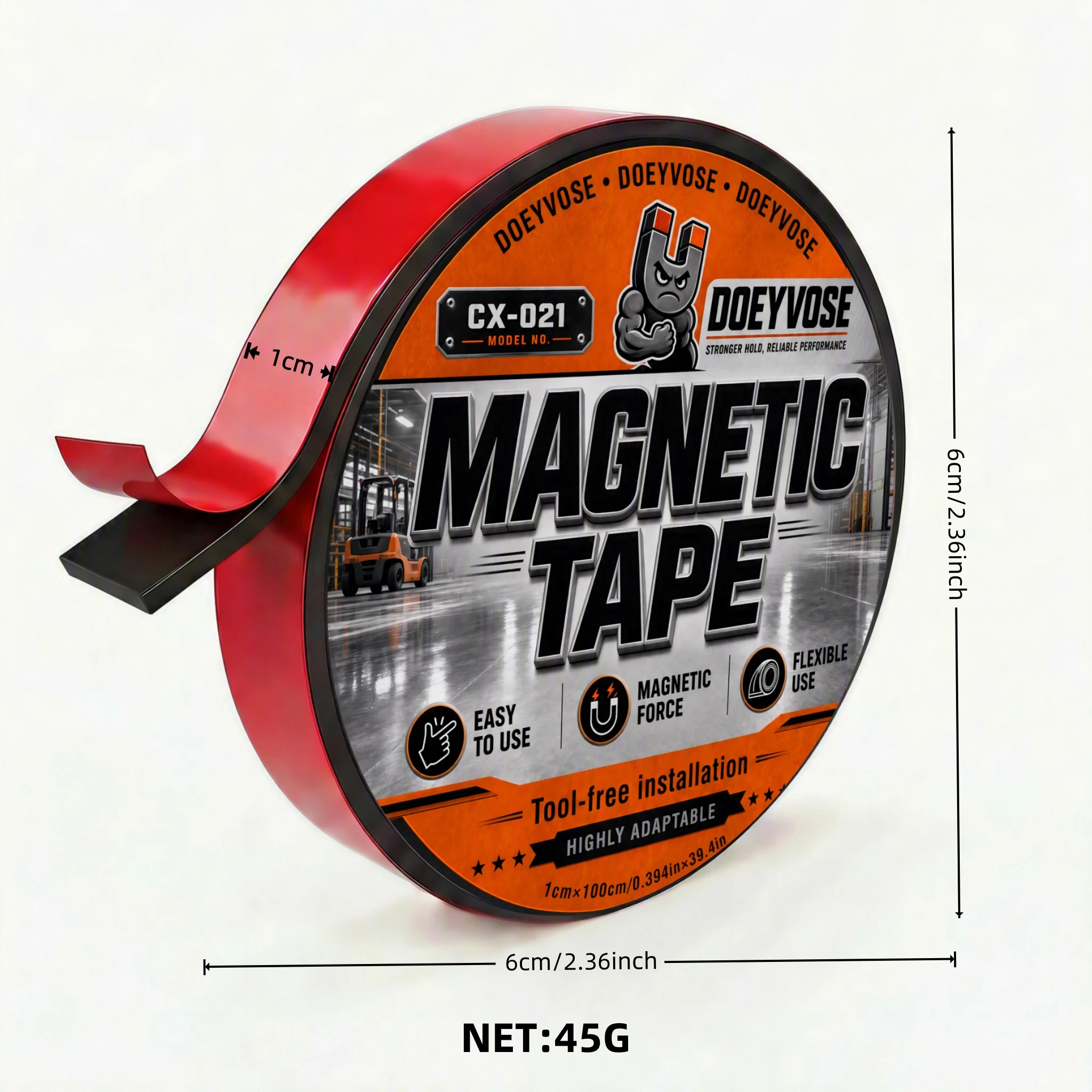 Self Adhesive Flexible Magnetic Tape 10mm×1mm×1m Rubber Magnet Strip