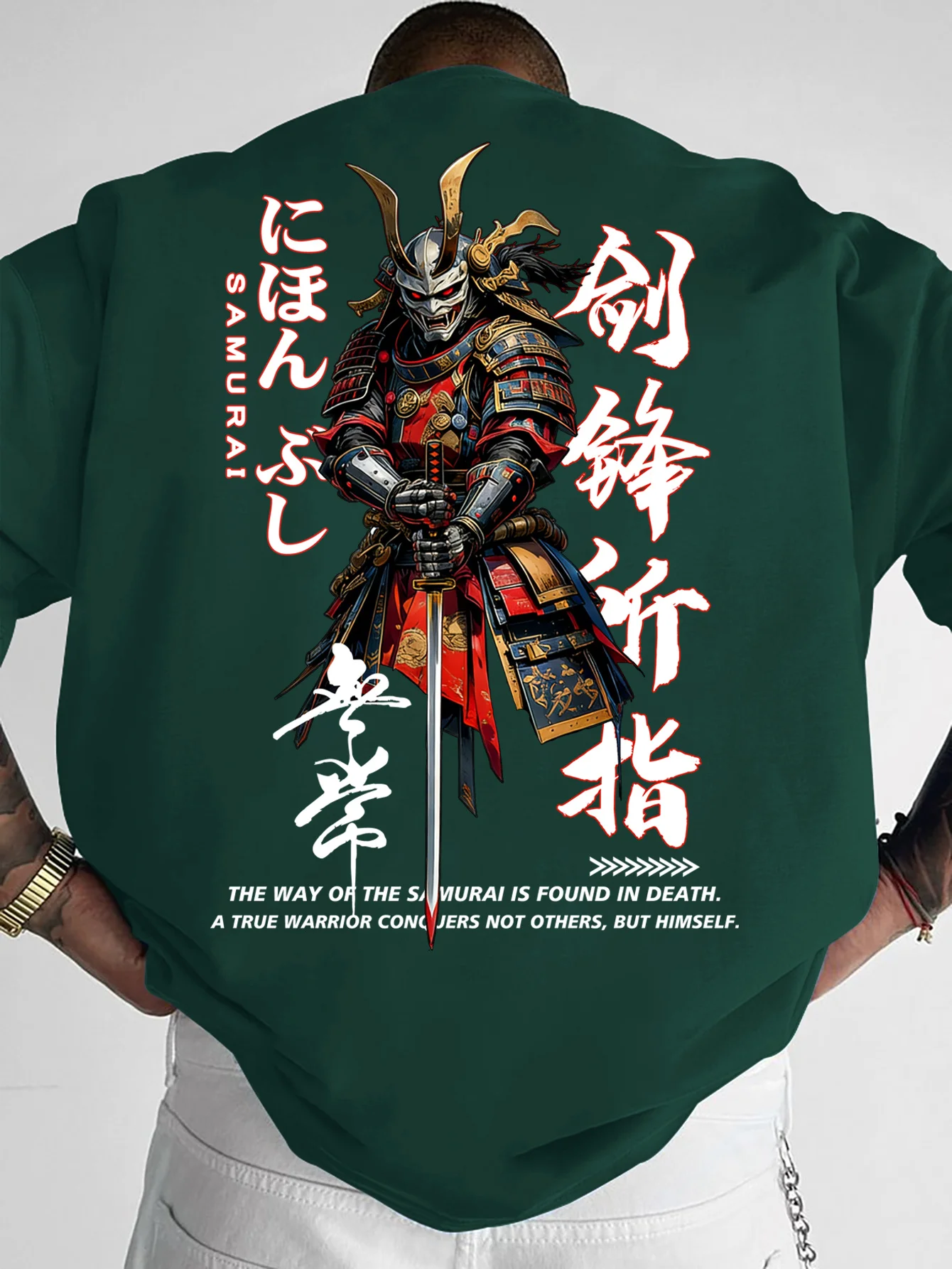 Men's Summer 100% Cotton Short-sleeved Japanese-style Street Warrior Style 