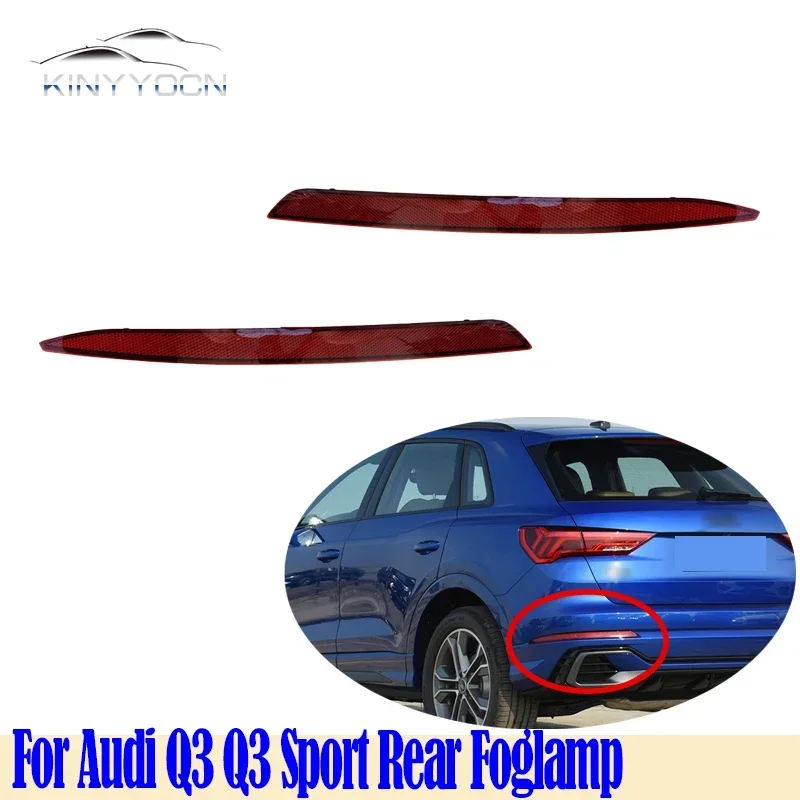 For Audi Q3 Q3 Sport 2019-24 Rear Bumper Fog Light Reflector Stop Light Rear Fog Light Foglamp Brake Lamp Warning Lamp