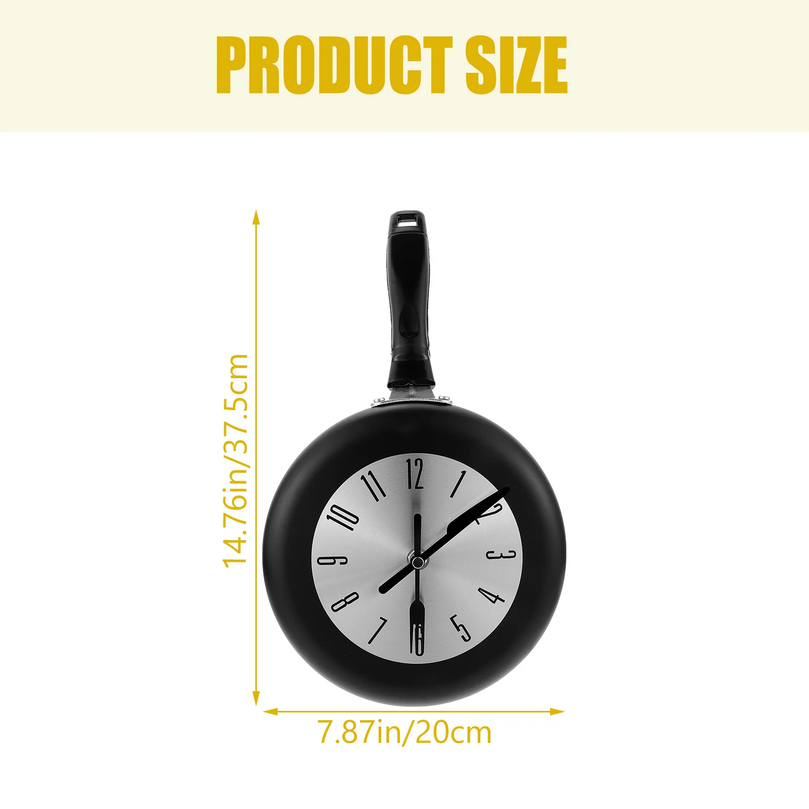 1Set Quartz Hanging Round Wall Clock Metal Silent Sweep Seconds Kitchen Theme Decorative Hanging Clock Home Decor