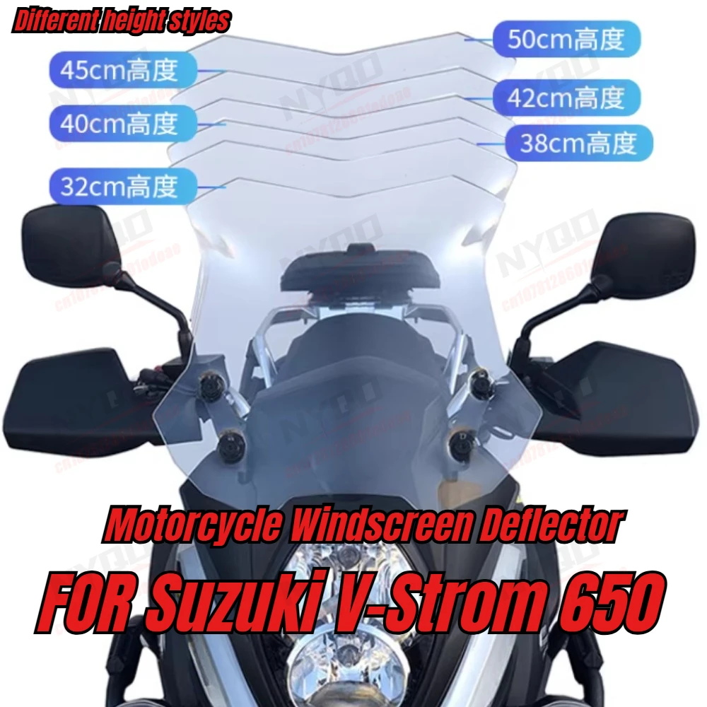 

Fit for V-Strom650 DL650 DL 650 Modified Heighten Windshield Front Screen Wind Shield Motorcycle Windscreen Deflector for Suzuki