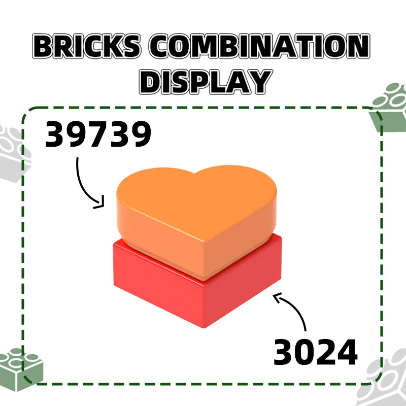 Wange 651 шт./лот 39739 круглые 1x1 сердце строительные блоки Moc Love Plate аксессуары, совместимые с кирпичами DIY детские игрушки подарок