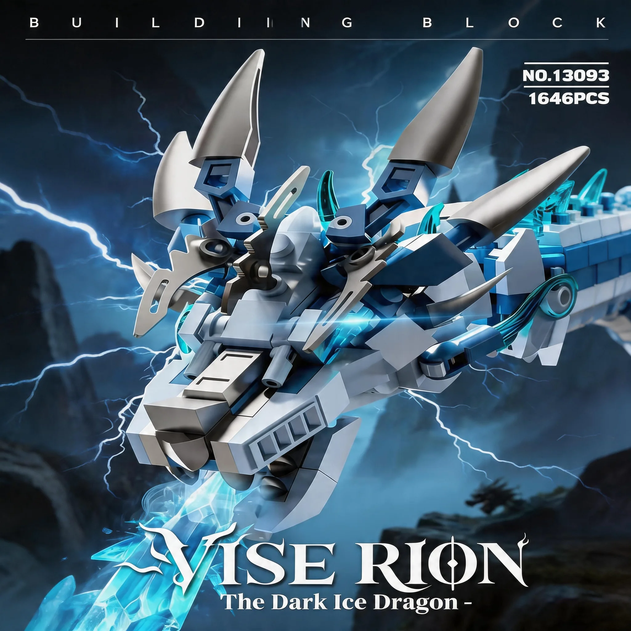 

Строительные блоки Mecha Dark Ice Dragon, модель дракона Vise Rion, 1646 деталей, набор MOC-блоков, подарок на день рождения для мальчиков, детей и взрослых