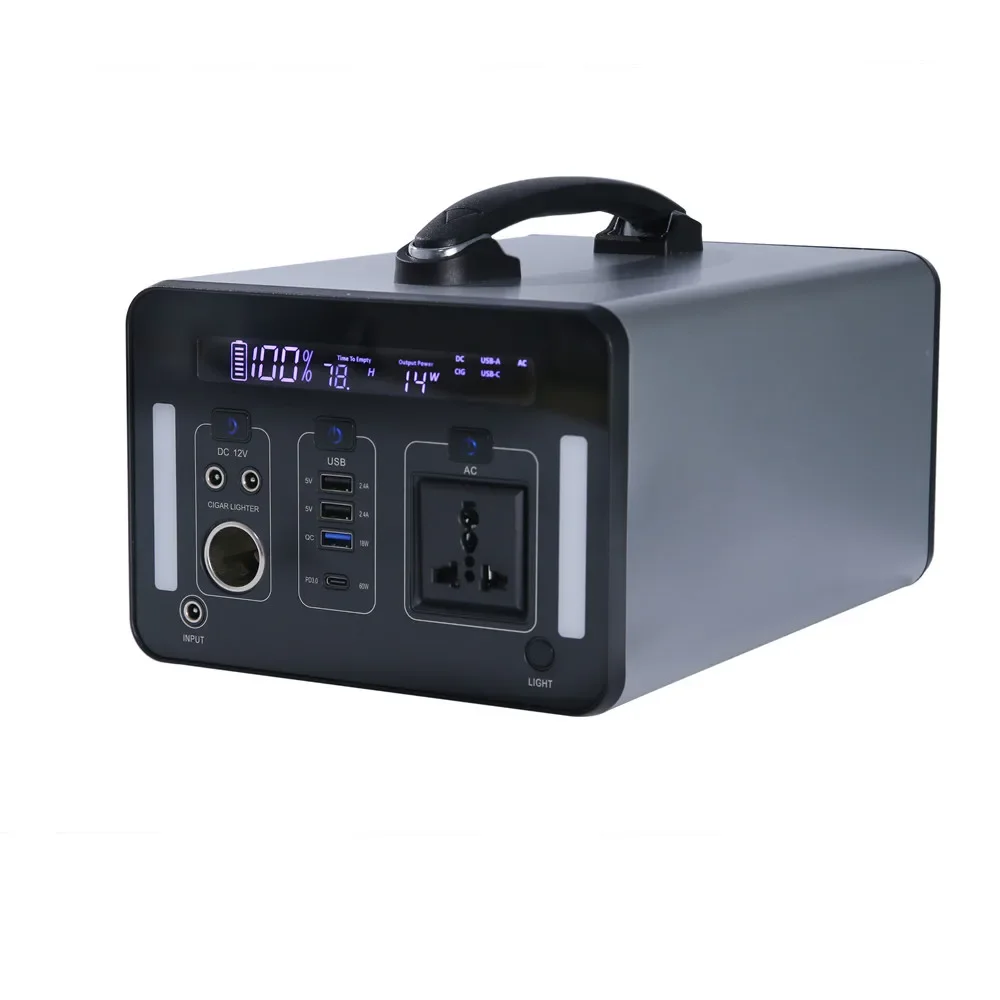 

1000W Outdoor lithium Solar Power Station Rechargeable Storage Power Supply 270000mAh Portable Power Station with AC inverter