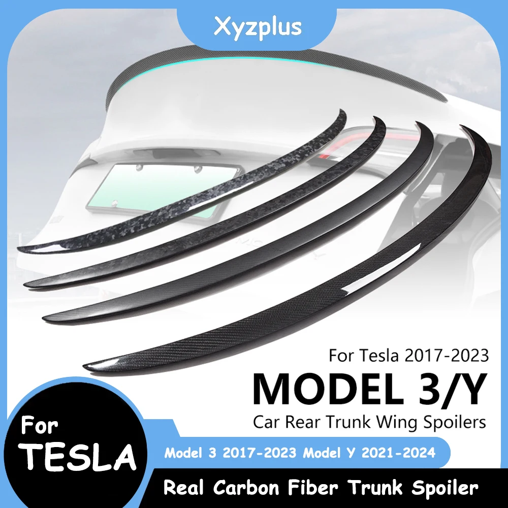 

Xyzplus New Car Trunk Wing Spoiler For Tesla Model Y 2023 Accessories Spoiler Real Carbon Fiber Exterior Accessory Model 3 2022