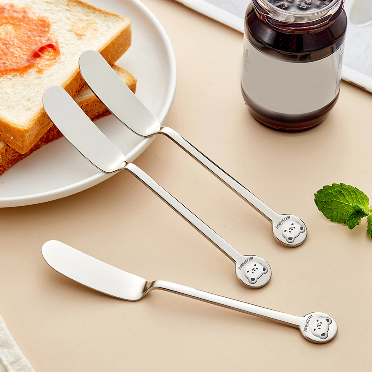 WORTHBUY-cuchillo para mantequilla de acero inoxidable 316, herramientas para queso, cuchillo para mermelada de pan, mango largo, crema, cortador de queso, esparcidor, utensilios de cocina