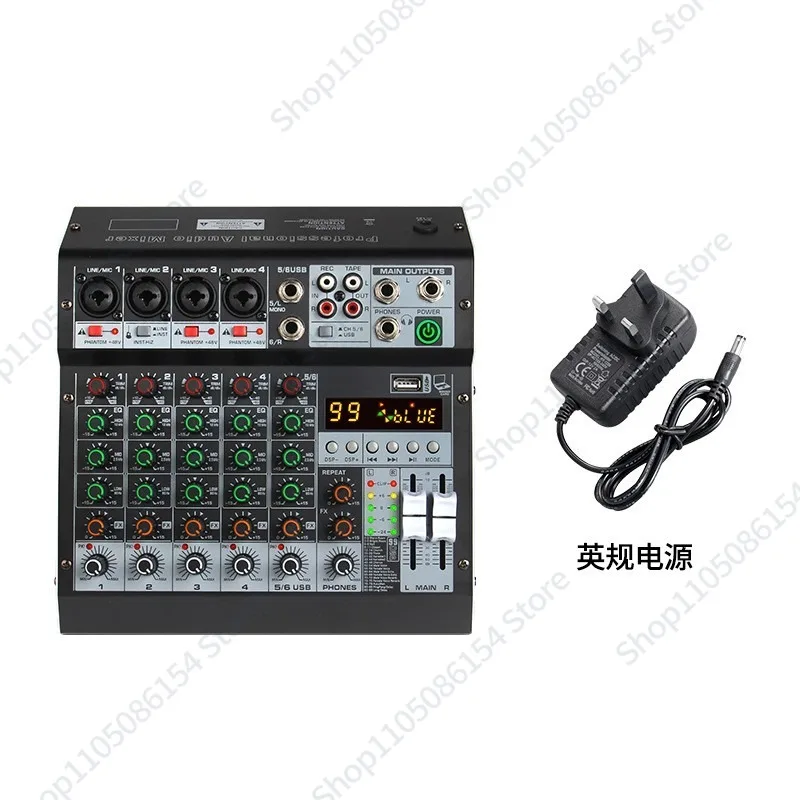 Professional 4, 6, 8-way mixer with Bluetooth USB stage 99 effects MIXER stage reverb for outdoor performance