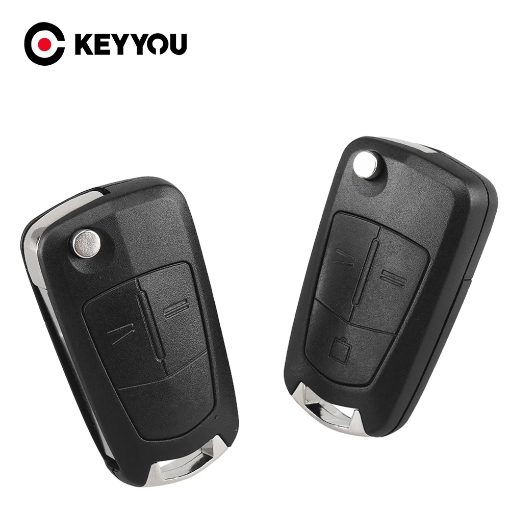 KEYYOU-funda plegable para llave de coche, carcasa de estilo para mando a distancia, 2 botones, para Vauxhall, Opel, Corsa, Astra, Vectra, Signum