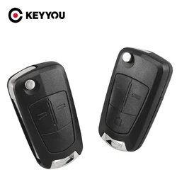 KEYYOU 2 Buttons Flip Remote Folding Car Key Cover Fob Case Shell Styling Case For Vauxhall Opel Corsa Astra Vectra Signum