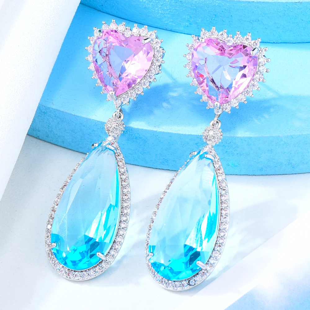 

Kellybola New DIY Shiny CZ Earrings For Women Bridal Wedding Girl Daily Surper Jewelry High Quality Hot Romantic Summer