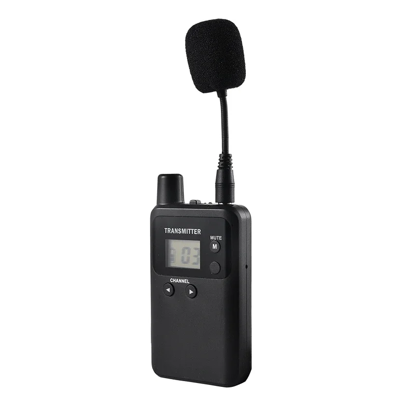 Wireless  Tour Guide System 1 Transmitter with 2 Microphones, 10 Receivers with 10 Earphones, 1 Charger