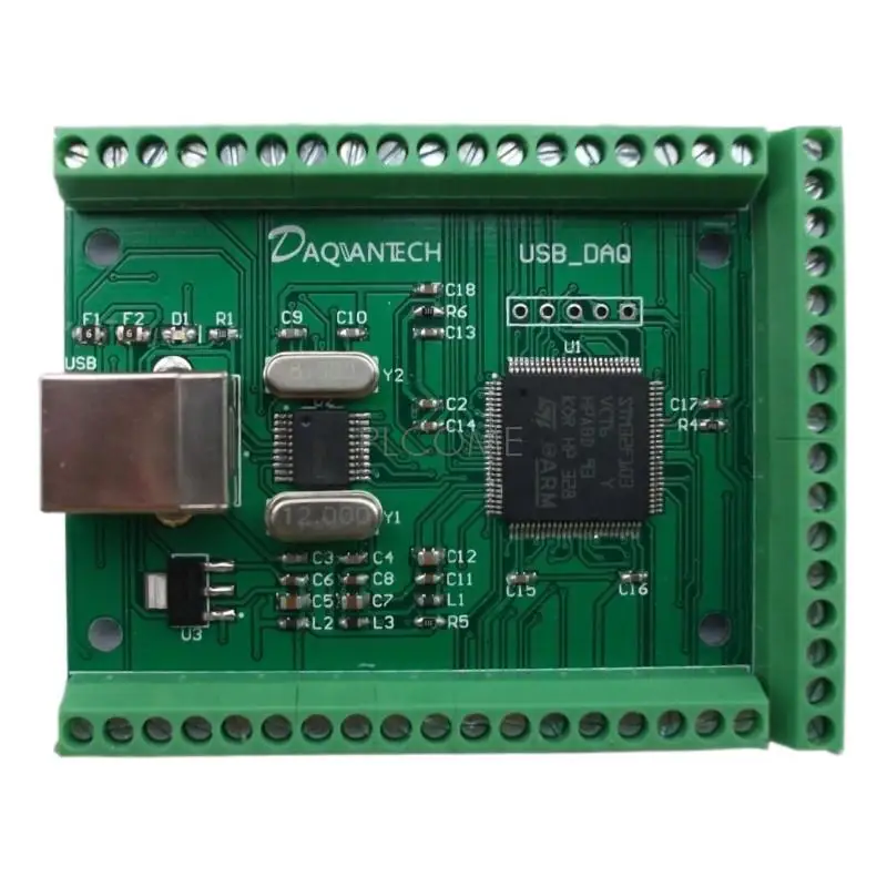 USB DAQ 12AD 2DA 8DI 8DO وحدة الحصول على البيانات التناظرية 3.3 فولت الرقمية 2PWM عداد LabVIEW Matlab VC رموز Win10