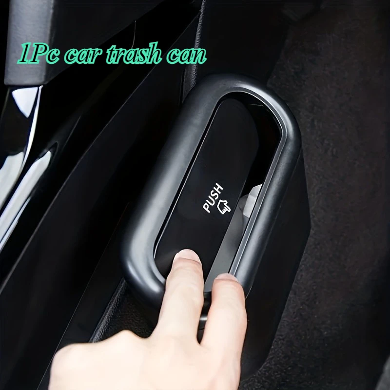 1 Bote de Basura para Auto con 2 Rollos de Bolsas de Basura, Tapa Ergonómica de Fácil Apertura, Contenedor de Basura Colgante de Plástico Resistente, Apto para SUVs, Camionetas y Autos