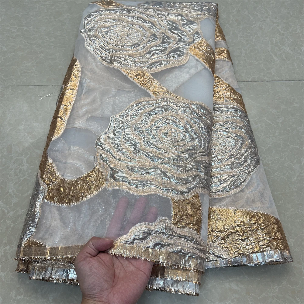 ナイジェリアのチュールレースのイブニングドレス,高品質のアフリカの生地,オーガンザの刺繍,ジャカード,フランス,5メートル,新しいコレクション2023