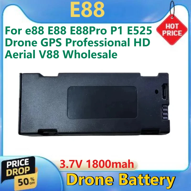 

For e88 E88 E88Pro P1 E525 Drone GPS Professional HD Aerial V88 Wholesale 3.7V 1800mah New Drone Battery High Quality