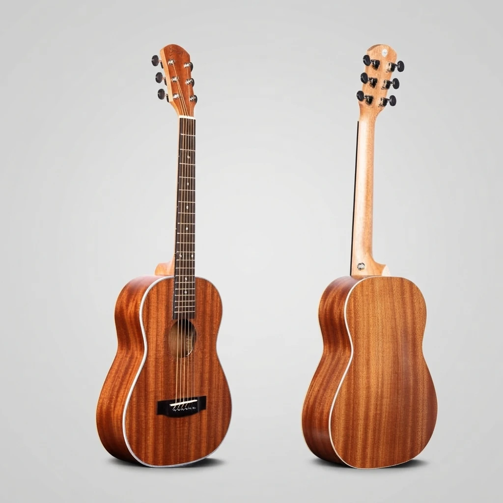 Acoustic Guitar 6 Strings Mahogany Body Glossy Natural Steel String Folk Guitar for Beginner Adults Students Musical Instrument