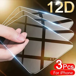3PCS Screen Glass for iPhone 16 15 14 13 12 11 Pro Max Screen Protector for iphone 16 15 14 Plus 12 13 mini