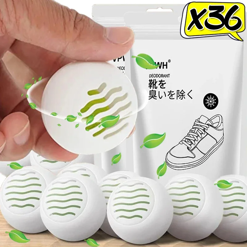 1/36PCS Shoes Deodorant Balls Socks Fresheners Green Tea Fragrance Sneaker Gym Bag Freshener Ball Neutralizing Odor Scent Ball