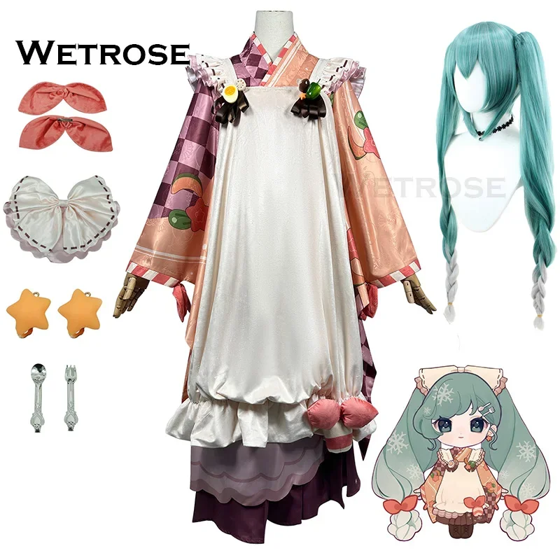 【Wetrose】in stock Snow Miku 2024 cosplay costume Yuki cook full set wig Christmas Xmas Halloween New Year