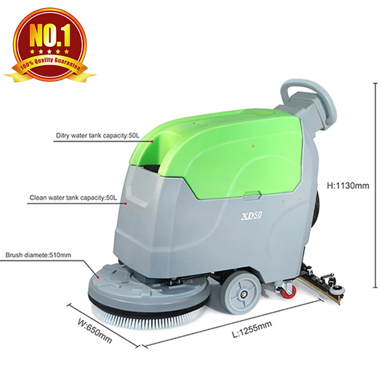Mesin Penggosok Lantai Tanpa Kabel Komersial Haotian XD50 Micro Scrubber Dryer / Mesin Penggosok Lantai Bertenaga Baterai Motor Pembersih Lantai 50L
