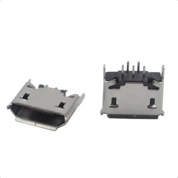

【100-10PCS】Vertical MICRO mini USB 5pin female 180-degree jack 5P in-line USB port Charging port Vertical patch power plug