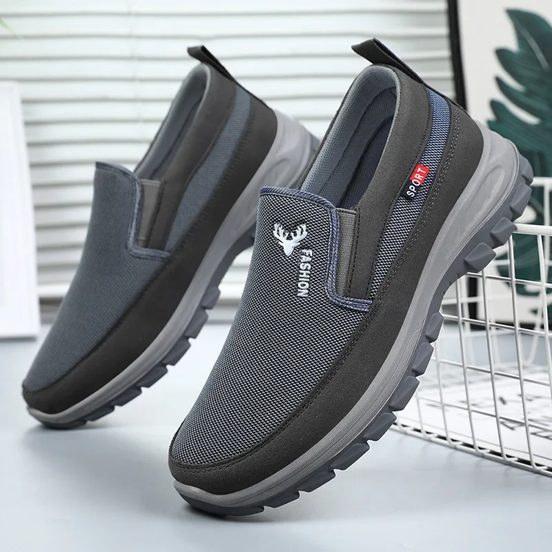 Spring Autumn men canvas casual sports shoes old Beijing cloth shoes soft breathable comfortable elderly casual walking shoes