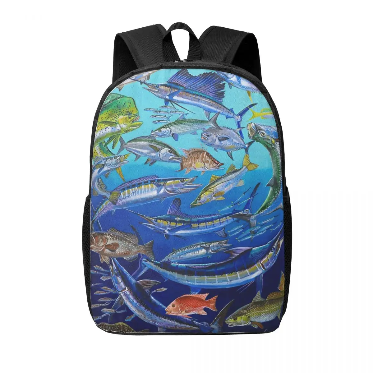 

Gamefish Collage Woman Backpacks Boys Girls Bookbag Casual Children School Bags Portability Travel Rucksack Shoulder Bag