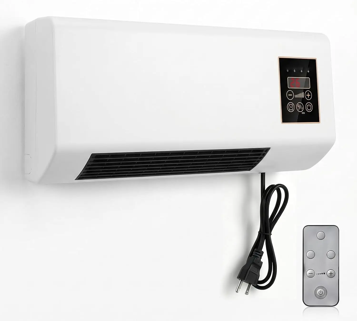 Wall Mounted Air Conditioner and Heater Combo, 1800W Ductless Portable AC Fan Unit, No Window Needed, 2-in-1 PTC Fast Heating & Natural Airflow for Bedroom, Garage, RV, Camper