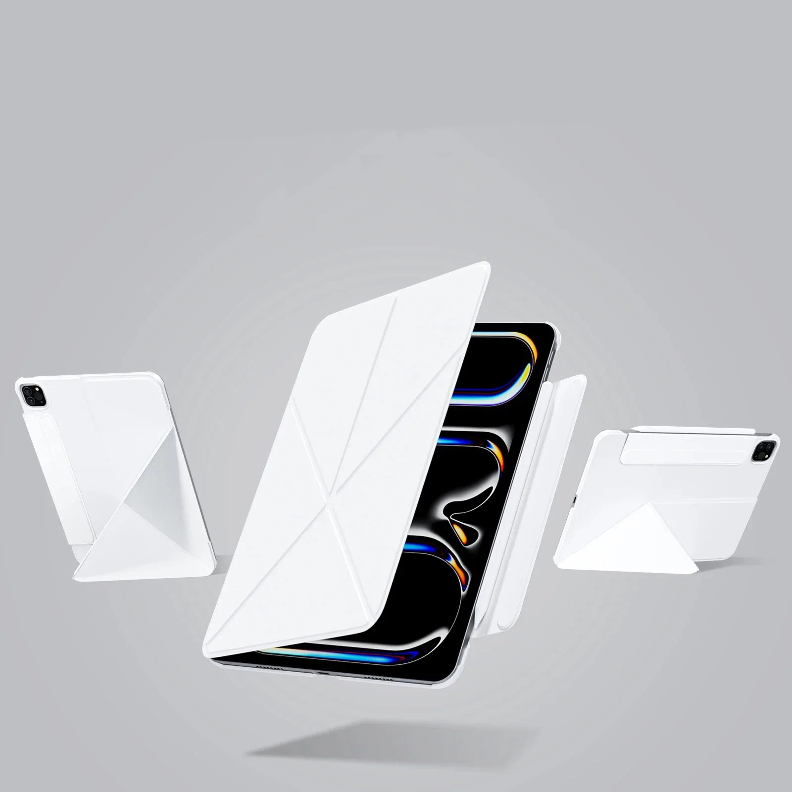 Ifacemall Ipad Case Magnetic Double-Sided Clip Protective Case For Ipad mini&Pro&Air Tablet Anti-Fall Y-Shaped Folding Cover