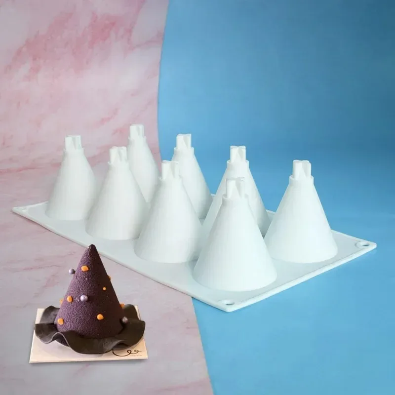 Molde de silicona para repostería de árbol de Navidad, forma de cono para postre francés, Chocolate, Mousse, decoración de pasteles, accesorios para bandeja para hornear