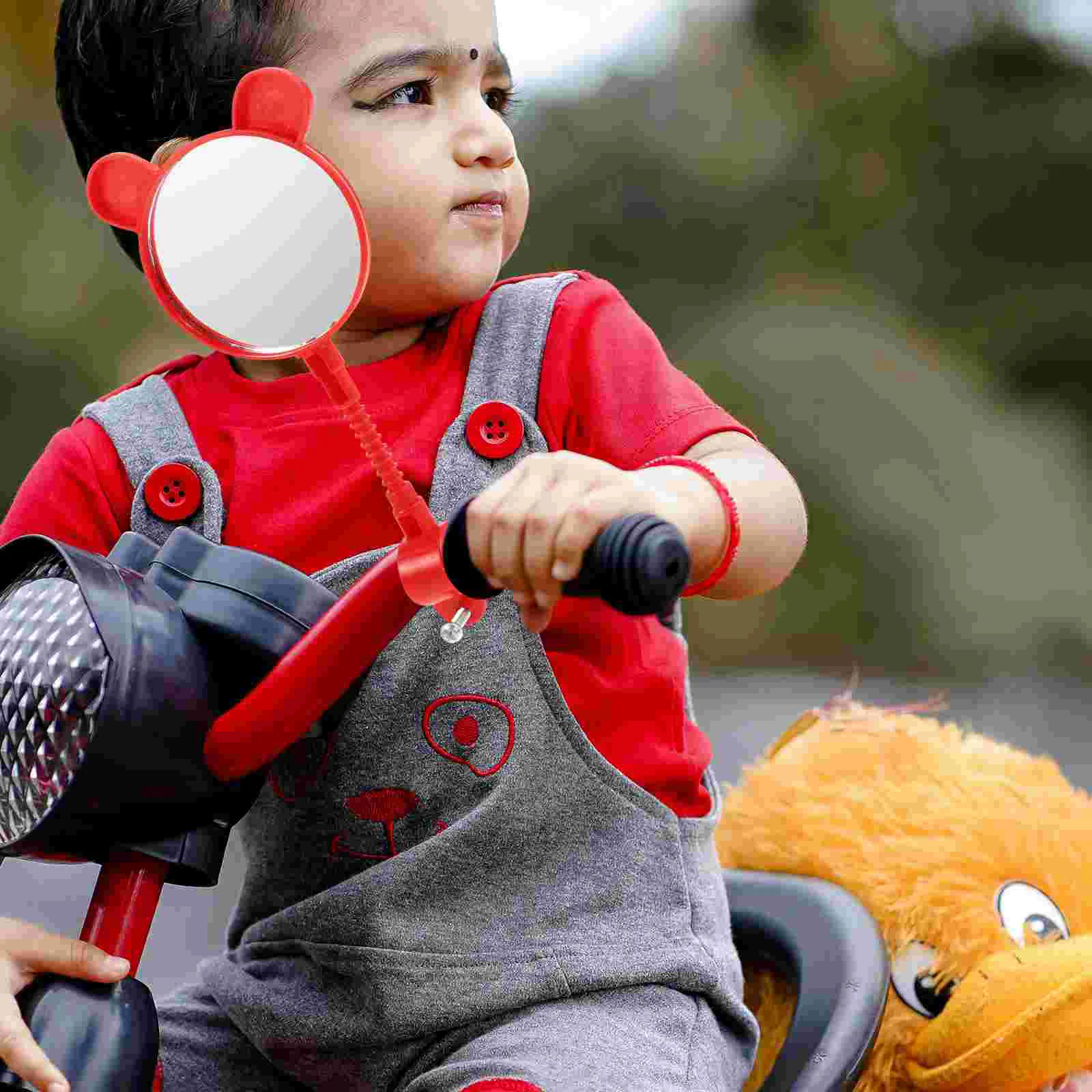 Espejo retrovisor para cochecito, accesorios para bicicleta, manillar de patinete para niños pequeños, asiento infantil rojo, 4 Uds.