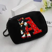 Sonics Soft Coin Purses Anime Shadow Printed Letter Boys Girls Portable Wallets Bag Cartoon Key Card Storage Bags Birthday Gift