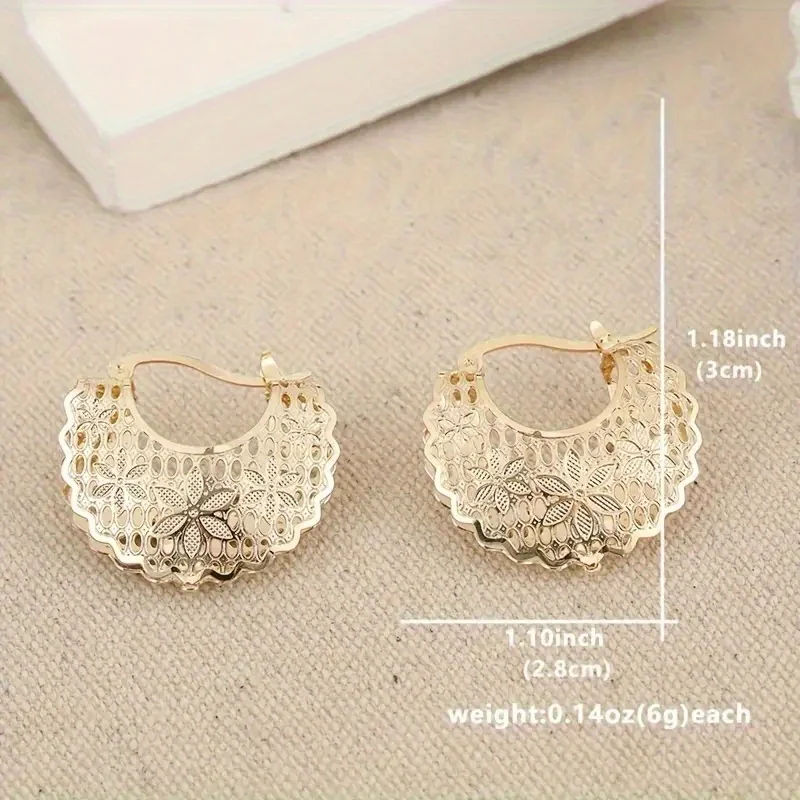 New Trendy Statement Hoop Earrings for Women Gold Color Heart Earring Luxury Jewelry for Wedding Anniversary Gift