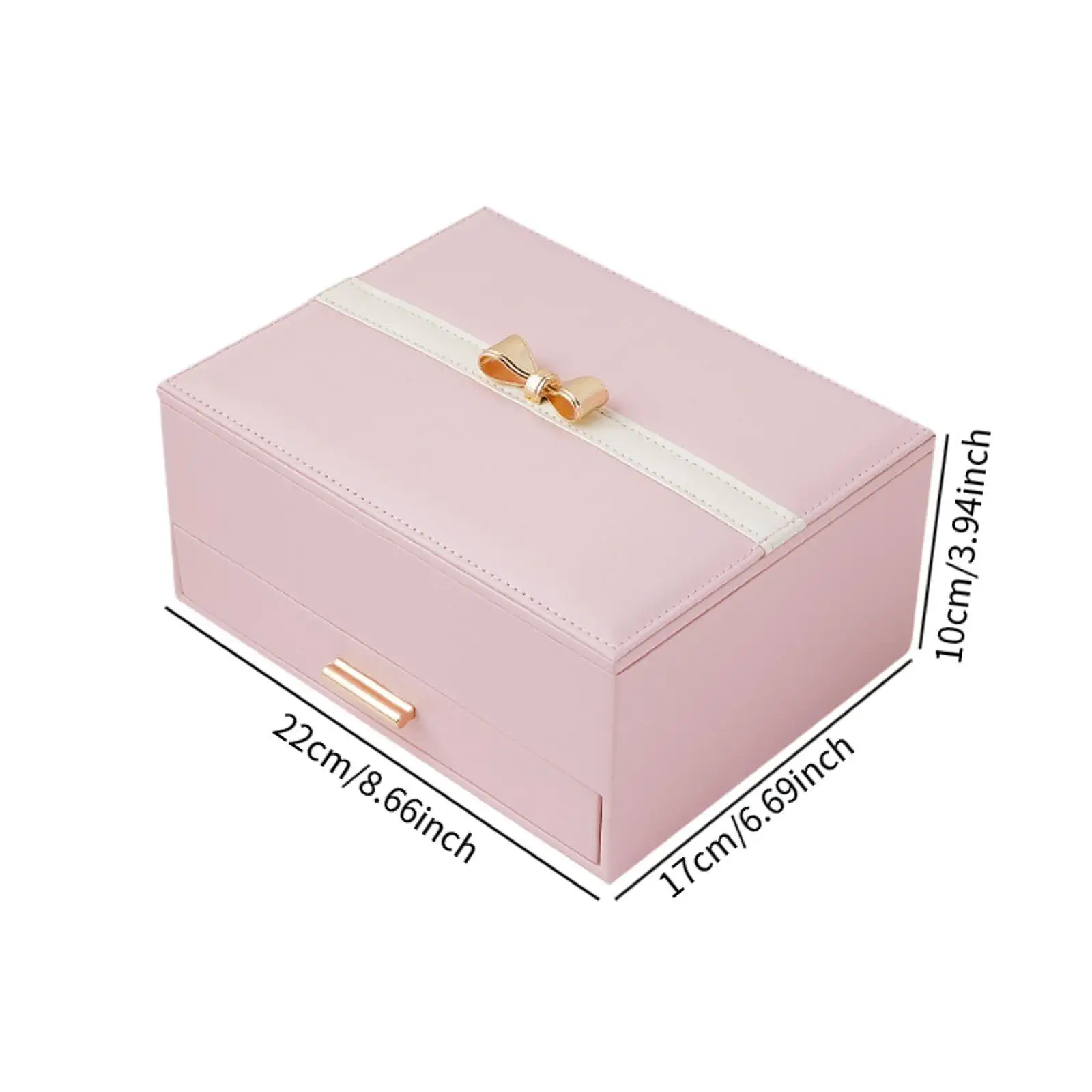 Jewelry Storage Case Pink Creative Lightweight Multiuse Modern 2 Tier Earrings Box for Travel Bathroom Dresser Tabletop Pendants