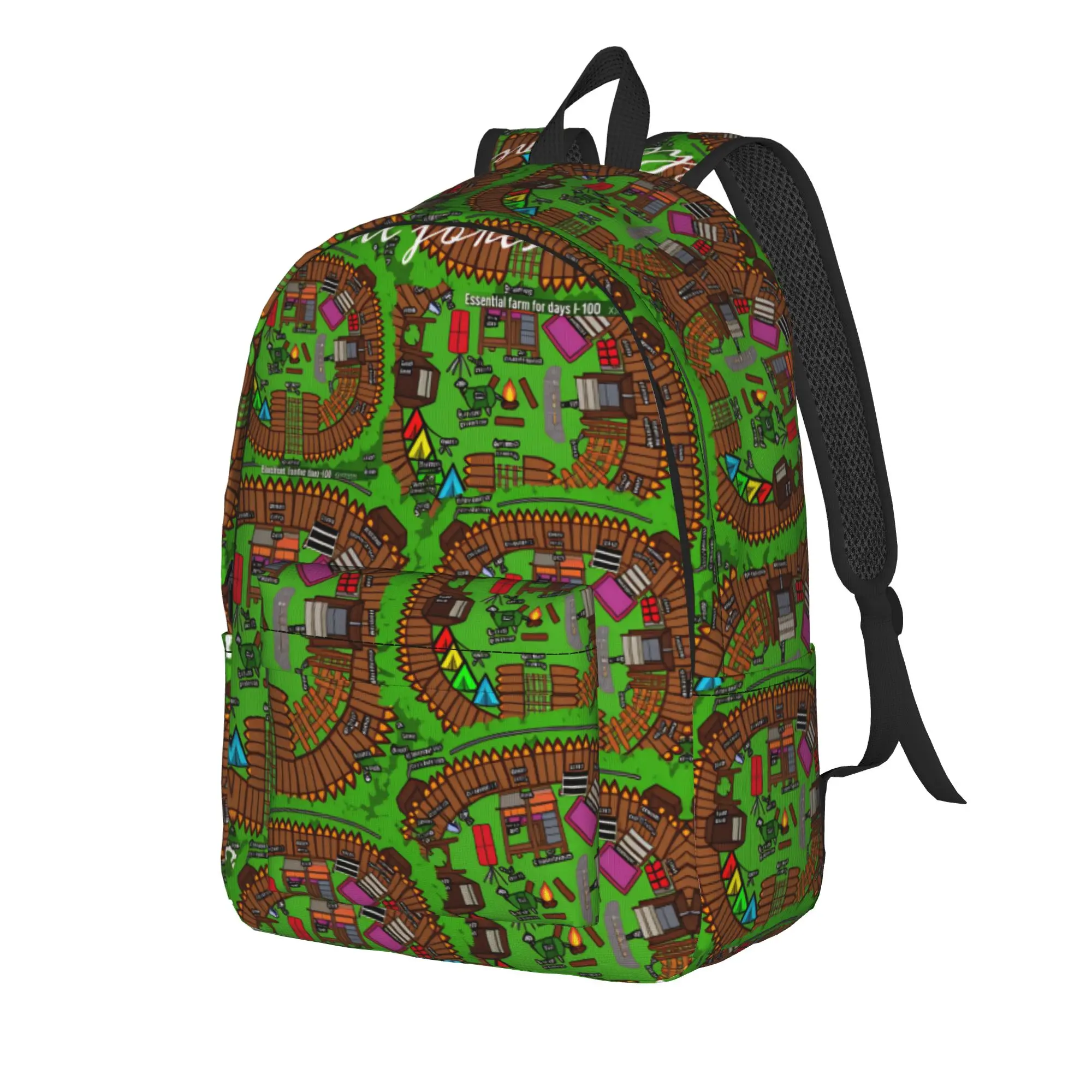 99 Nights in The Forest Game Map Print Backpack  Sport Backpacks Male Kawaii School Bags Design Large Rucksack