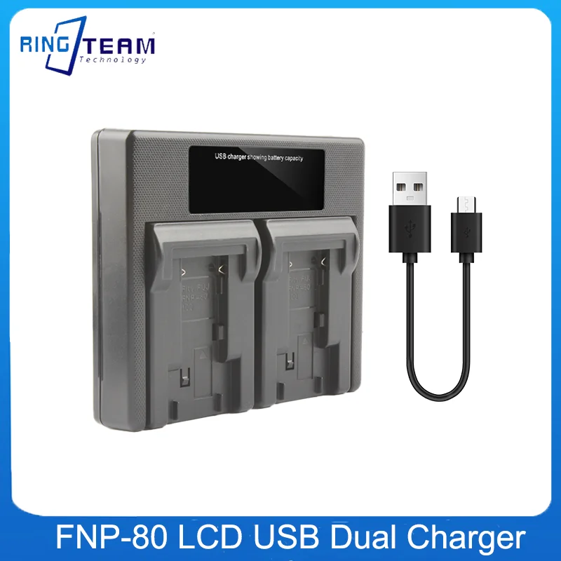 NP-80 FNP-80 NP80 Battery LCD USB Dual Charger for Fujifilm FINEPIX 1700Z 2700 2900Z 4800 4900 6800 6900 ZOOM Camera NP-100