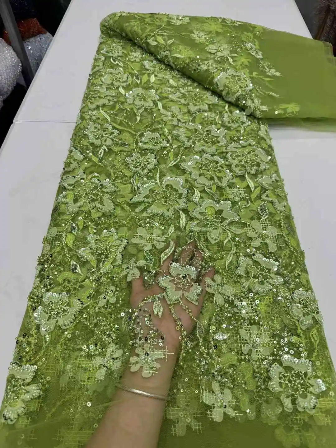 Роскошная французская тюлевая кружевная ткань 2025 г., высокое качество, африканская сетка, расшитая блестками кружевная ткань, нигерийское платье для женщин, свадебная вечеринка