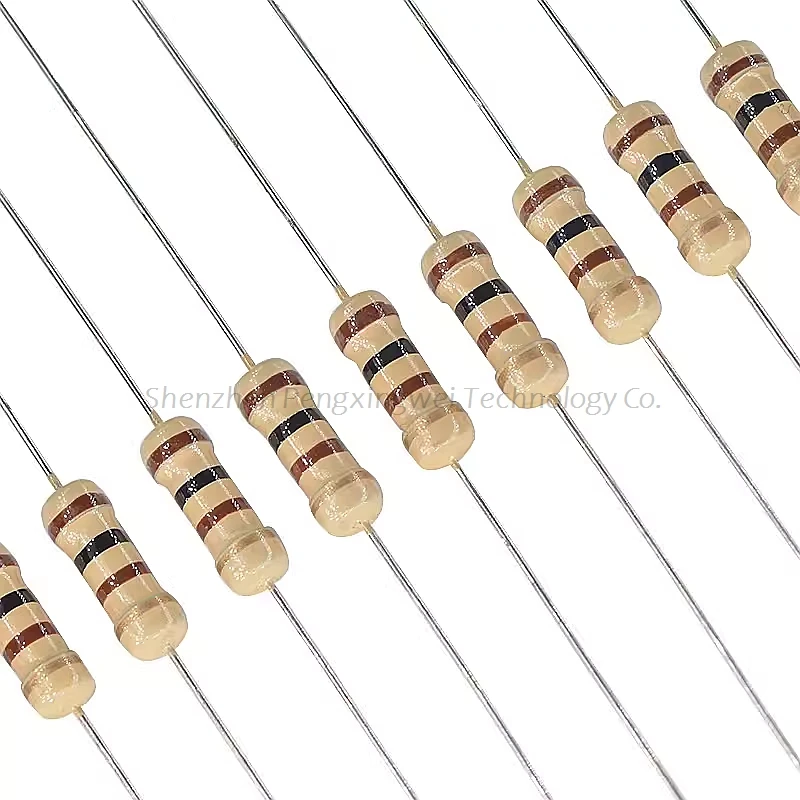 100pcs 1W Carbon Film Resistor 1 1.2 1.5 10 12 15 100 120 150 Ohm R K 5% Resistance 1R 1R2 1R5 10R 12R 100R 1K 10K 100K 0.1R-1M