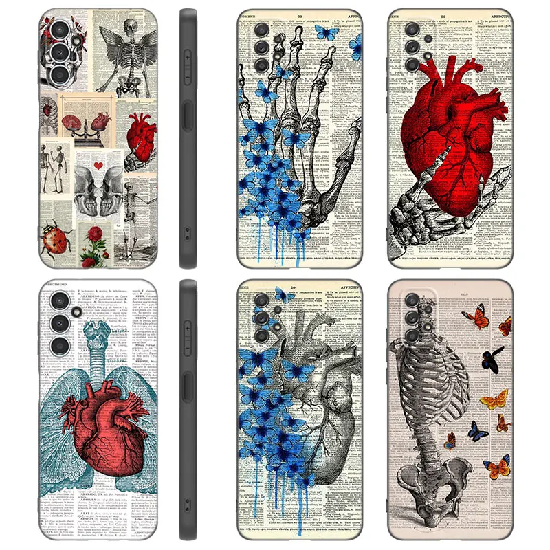 Medical Human Anatomy Case For Samsung A13 A22 A24 A32 A14 A23 A25 A34 A52S A53 A54 A73 5G A11 A12 A31 A33 A50 A51 A70 A71 A72