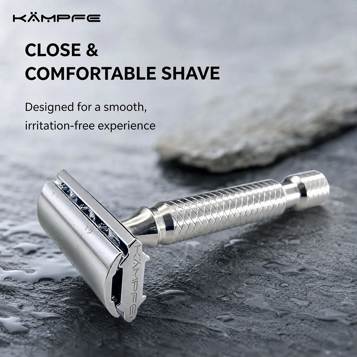 KAMPFE Adjustable Safety Razor Double Edge Manual Shaver 6 Settings Non-Slip Grip Smooth Shaving  for Men