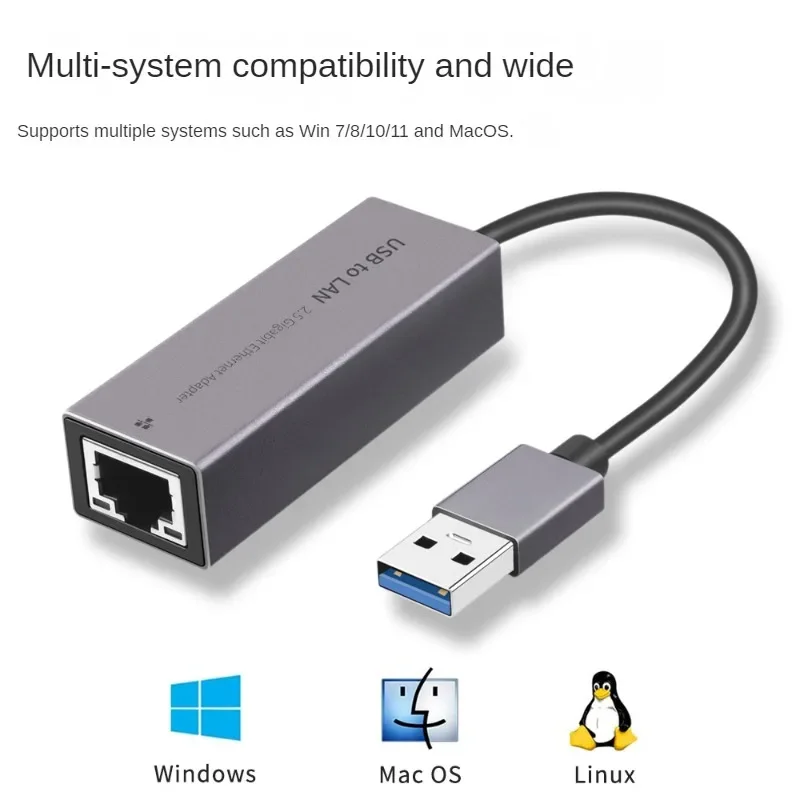 2.5G USB Ethernet Adapter 2500Mbps USB3.0 typ C do RJ45 Lan karta sieciowa Ethernet Gigabit karta sieciowa dla MacBook IPad Pro