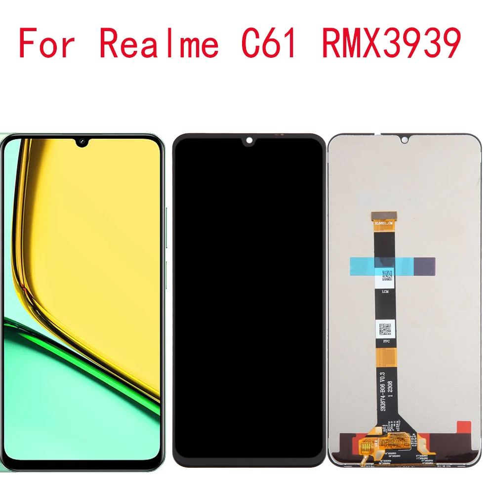 

90HZ LCD Display Touch Screen Digitizer Assembly For Realme C61 RMX3939