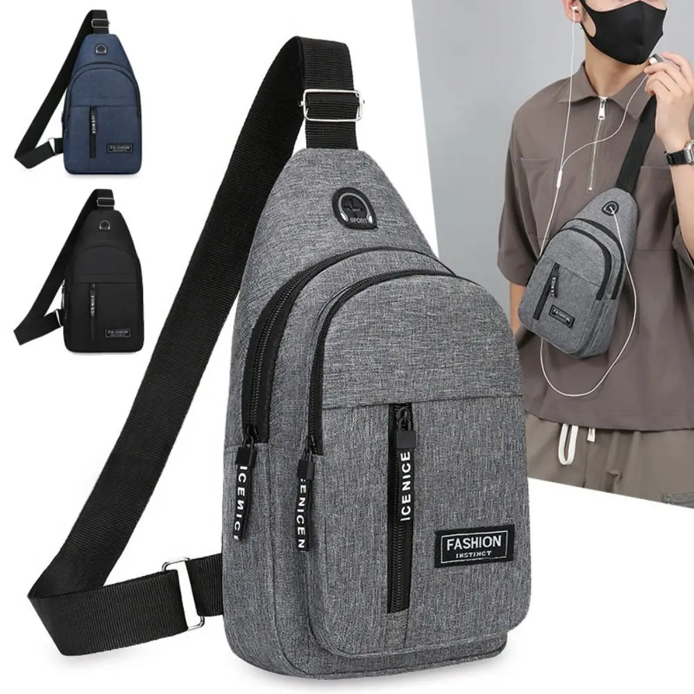 

Fashion Versatile Men Shoulder Bag Oxford Cloth Casual Chest Bag Large Capacity Ultralight Crossbody Bag Outdoor Sports