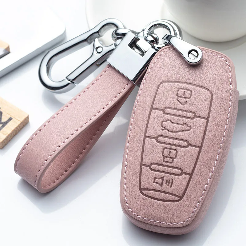 

Leather Car Key Cover Case Keychain Ring Protection for Great Wall Haval Coupe H7 H8 H9 GMW H6 H2 HAVAL H6 H7 H8 H9 H2S