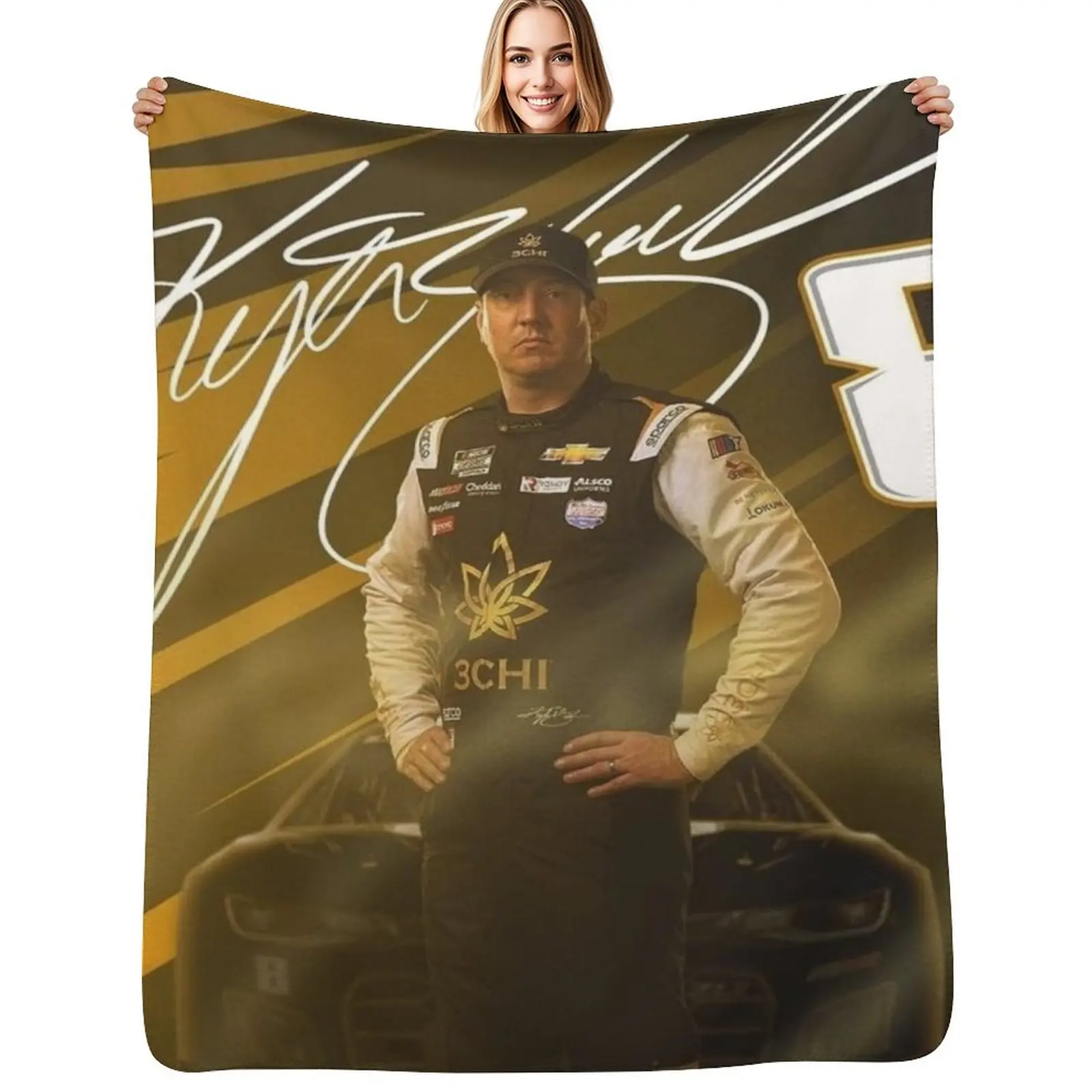 

kyle busch Throw Blanket Fluffy Cozy Throw Blanket for Home Decor