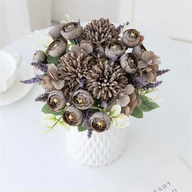 Wedding Bouquet Home Decoration No Odor White Yellow Hydrangea Artificial Hydrangea Variety Of Styles Healthy Material