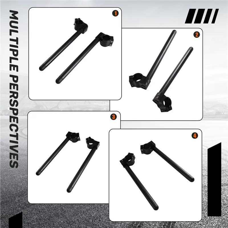 A03Z-Motorcycle Clip On Handlebars Set Adjustable 35Mm Clip-Ons Bars For Cafe Racer Sportbike