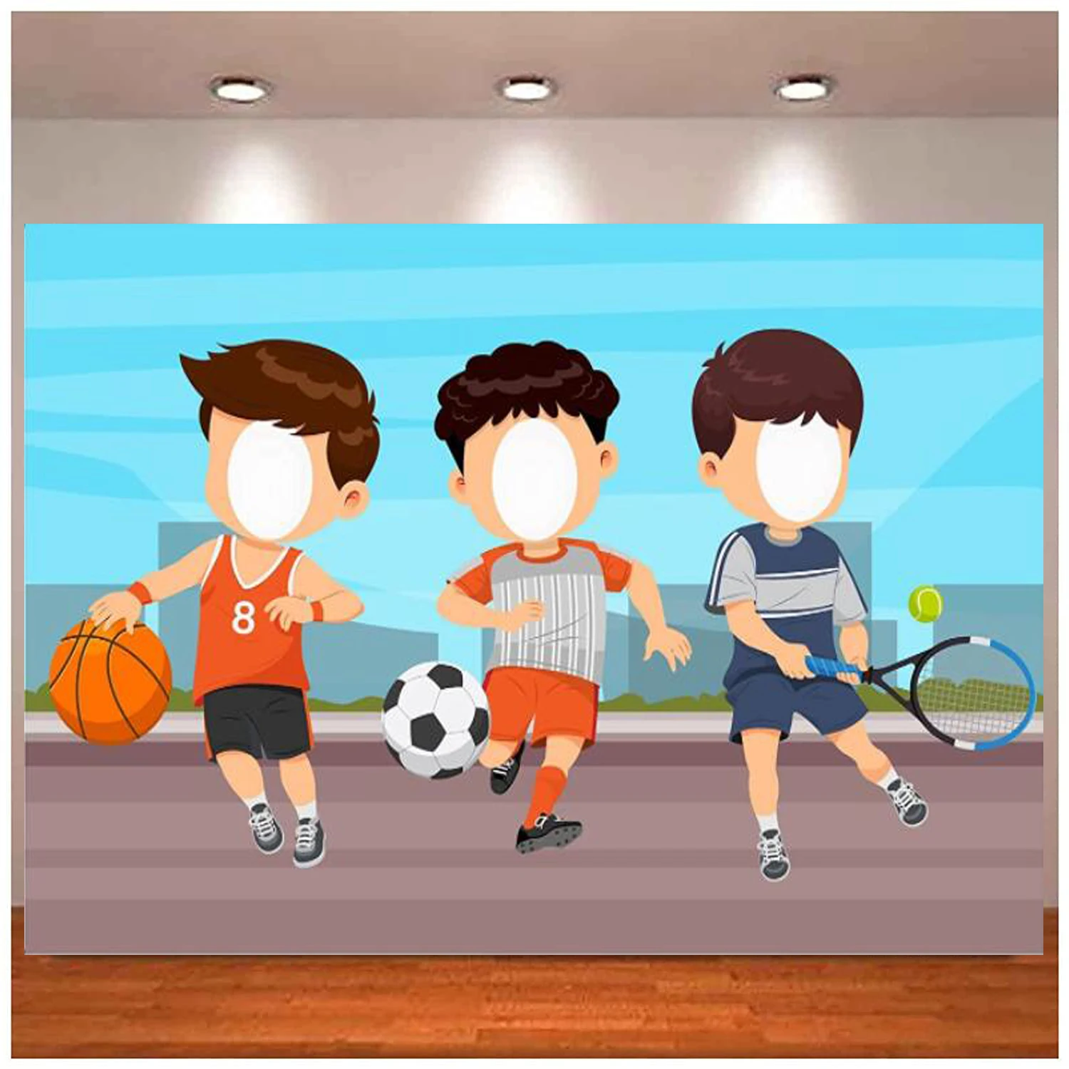 

Sports Banner Backdrop Pretend Play Party Game Basketball Football Soccer Tennis Theme Decor For 1st Birthday Party Background