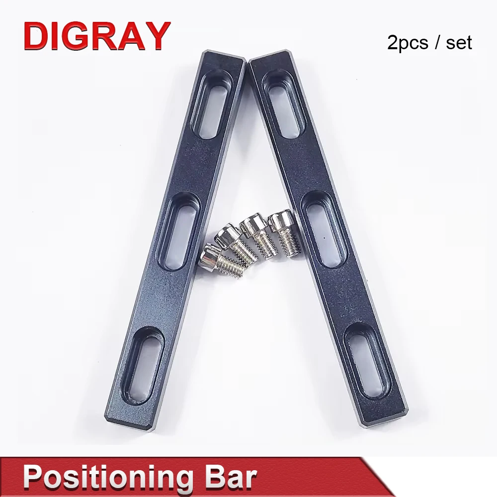 DIGRAY Worktable Positioning Bar 2pcs 130*16mm Dia.6mm + 4pcs Positioning Screw for DIY Fiber & Co2 & UV Laser Marking Machine