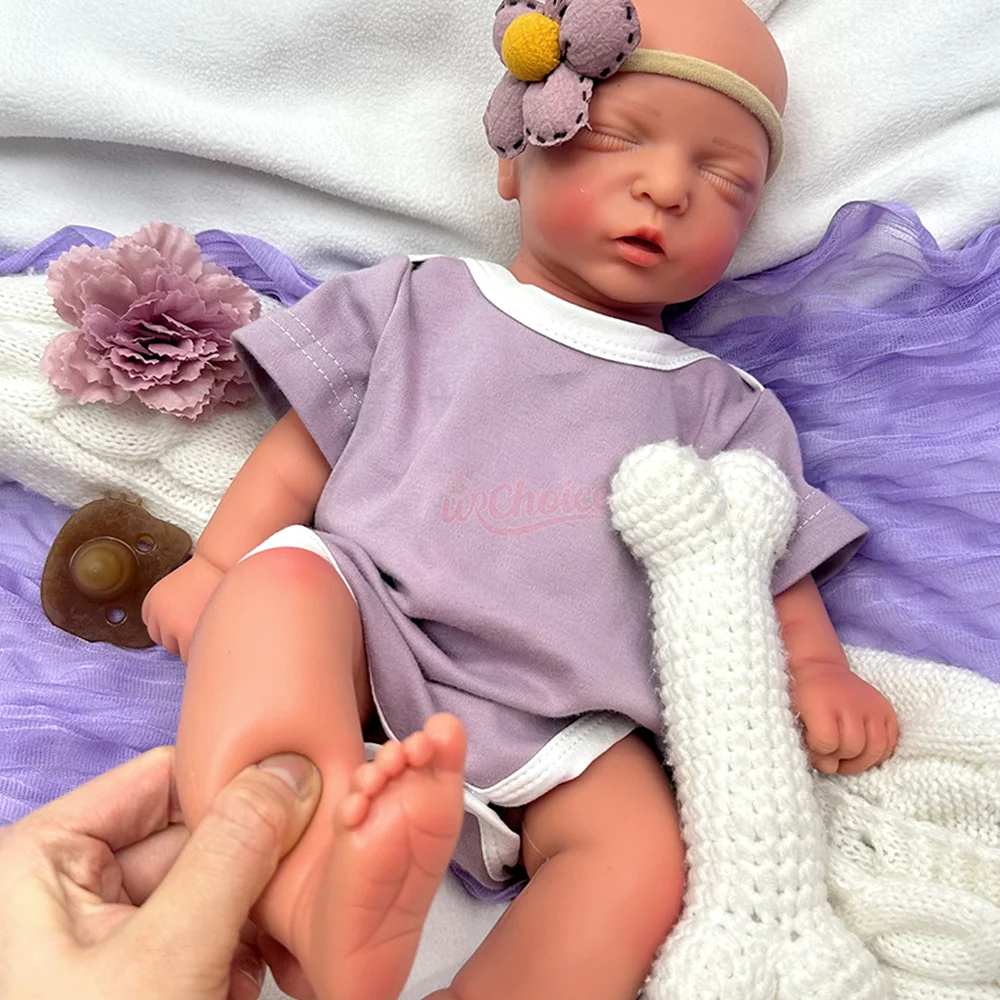 ตุ๊กตาเด็กเกิดใหม่หลับ ขนาด 18 นิ้ว ตุ๊กตาเด็กเกิดใหม่เหมือนจริง กันน้ำ ตุ๊กตาเด็กเกิดใหม่ทำมือจากซิลิโคน ตุ๊กตาเด็กผู้หญิงแรกเกิด ของขวัญวันเกิด
